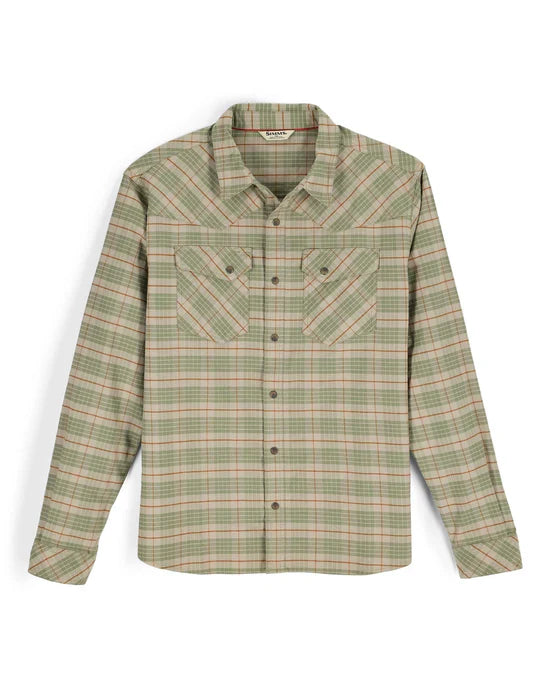 Brackett Flannel Long Sleeve Shirt- Drummond Plaid/Stone